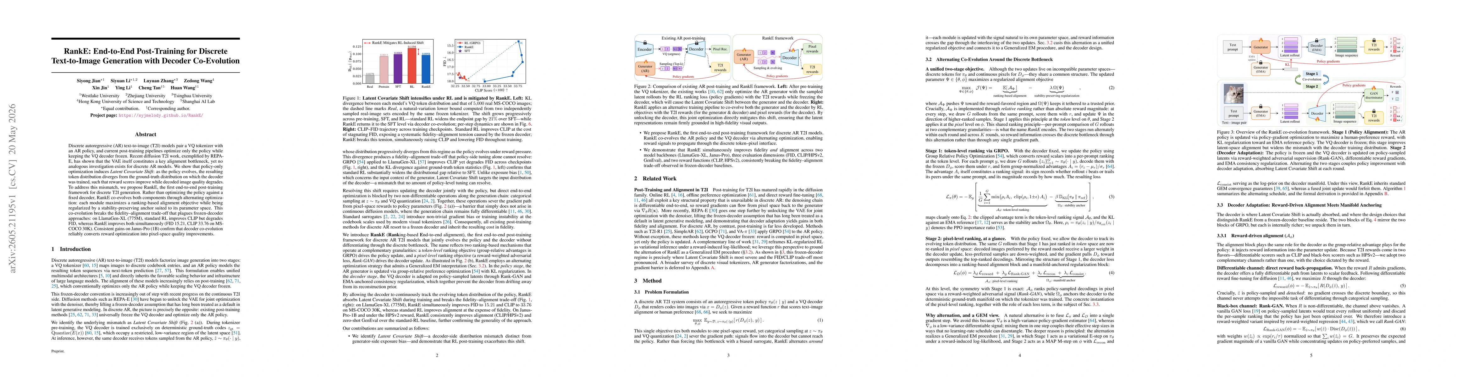 Thumbnail for RankE: End-to-End Post-Training for Discrete Text-to-Image Generation with Decoder Co-Evolution