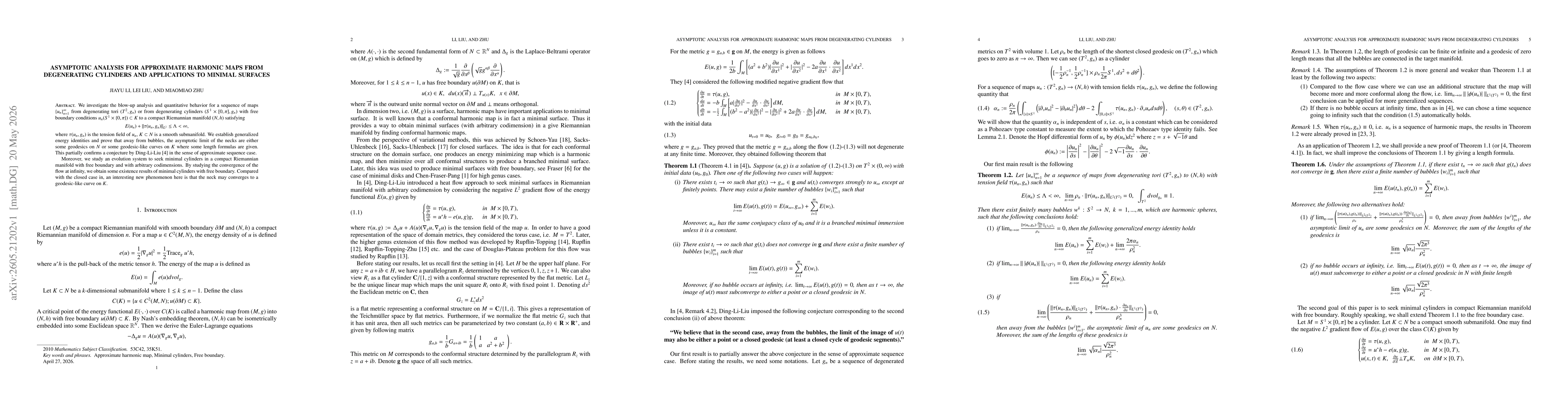 Thumbnail for Asymptotic analysis for approximate harmonic maps from degenerating cylinders and applications to minimal surfaces