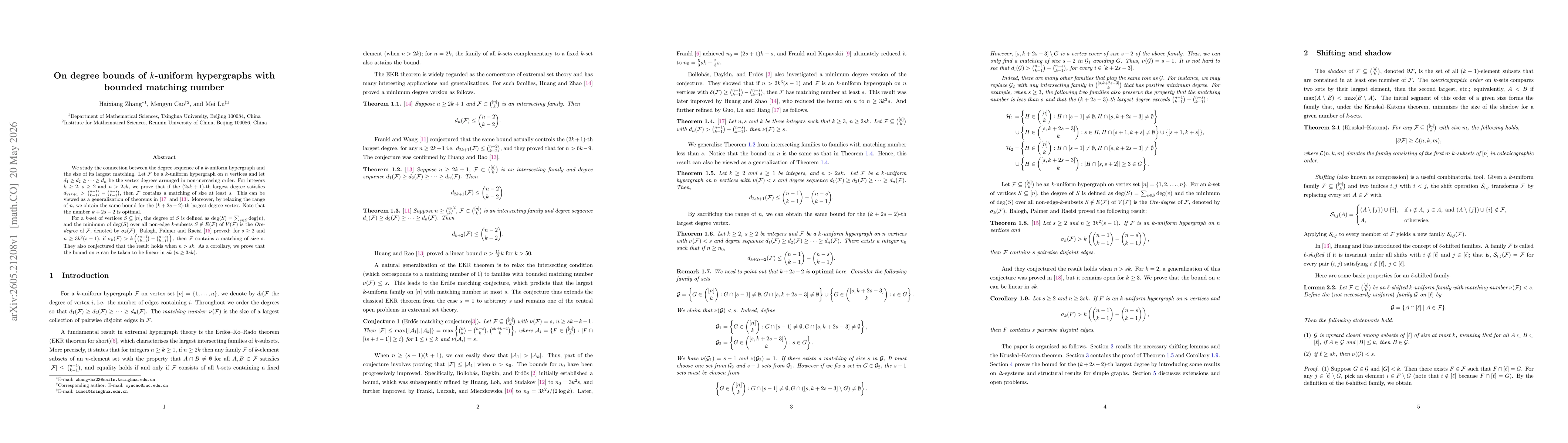 Thumbnail for On degree bounds of $k$-uniform hypergraphs with bounded matching number