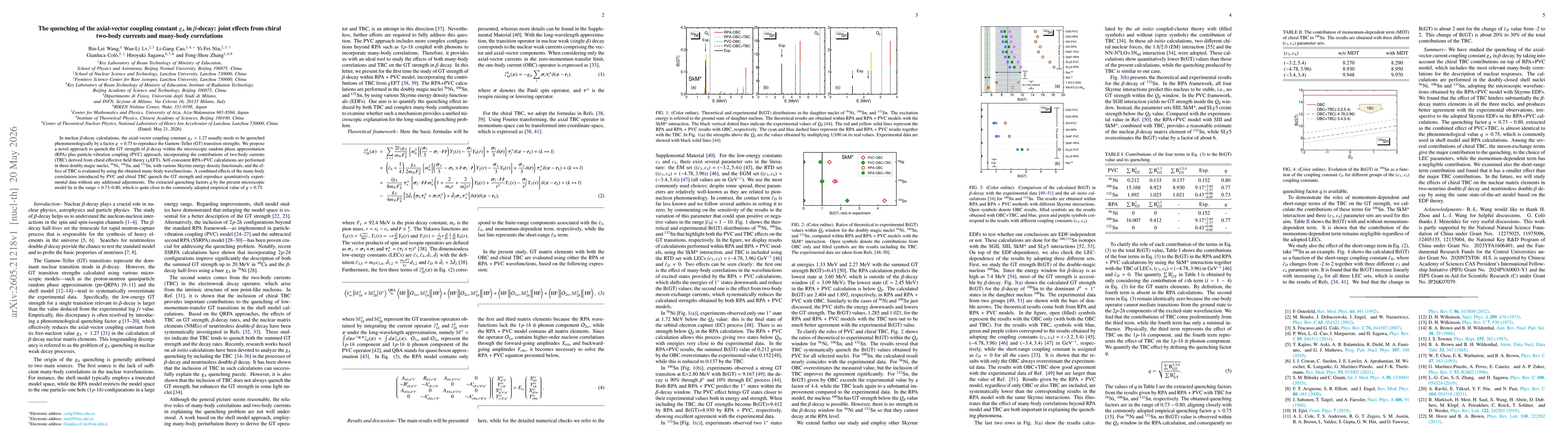 Thumbnail for The quenching of the axial-vector coupling constant $g_A$ in $β$-decay: joint effects from chiral two-body currents and many-body correlations