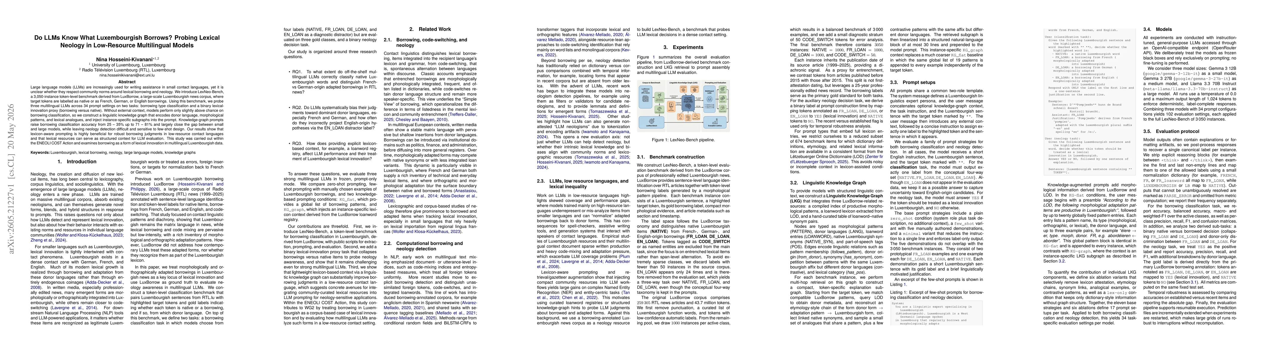 Thumbnail for Do LLMs Know What Luxembourgish Borrows? Probing Lexical Neology in Low-Resource Multilingual Models