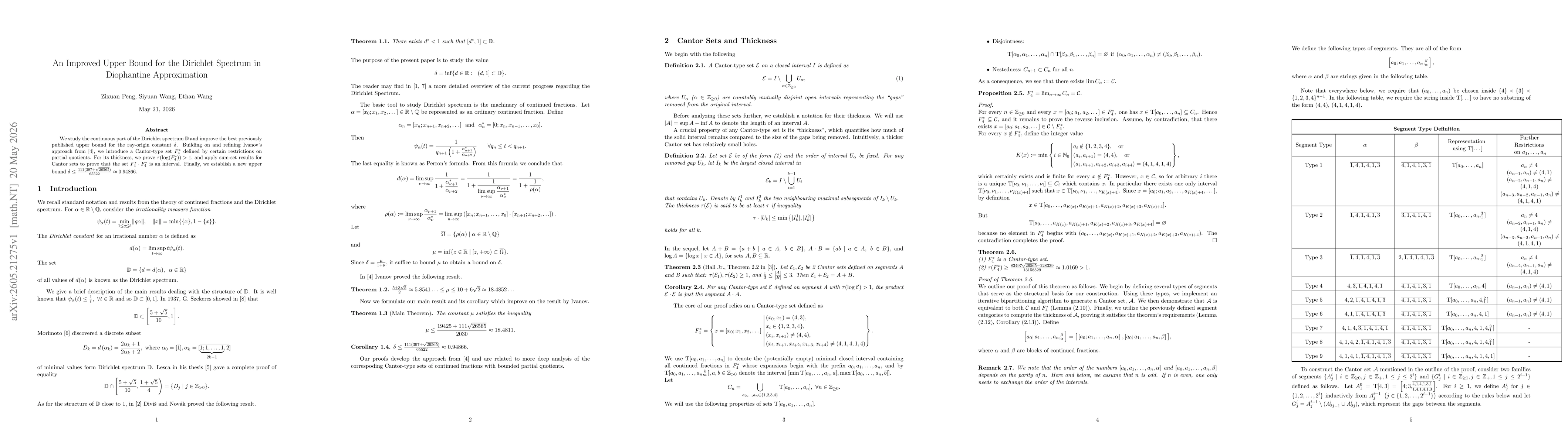 Thumbnail for An Improved Upper Bound for the Dirichlet Spectrum in Diophantine Approximation