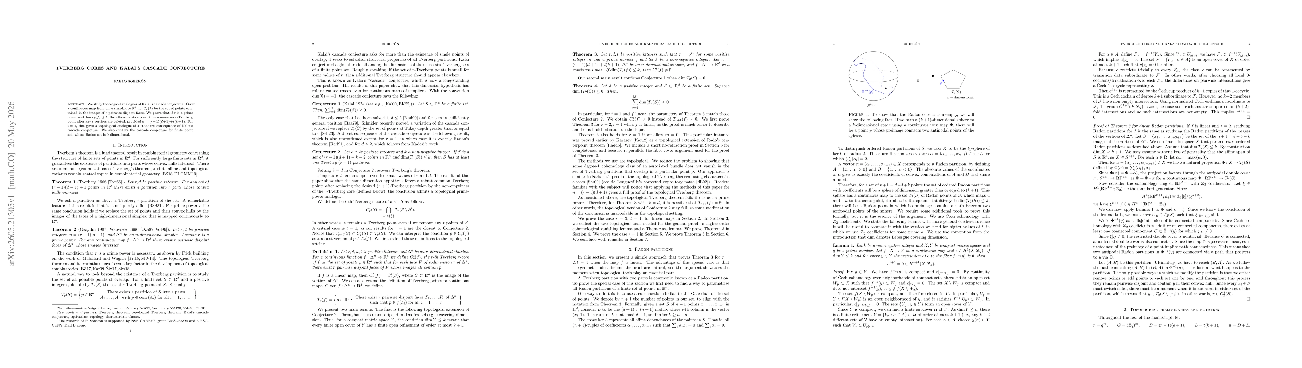 Thumbnail for Tverberg cores and Kalai's cascade conjecture