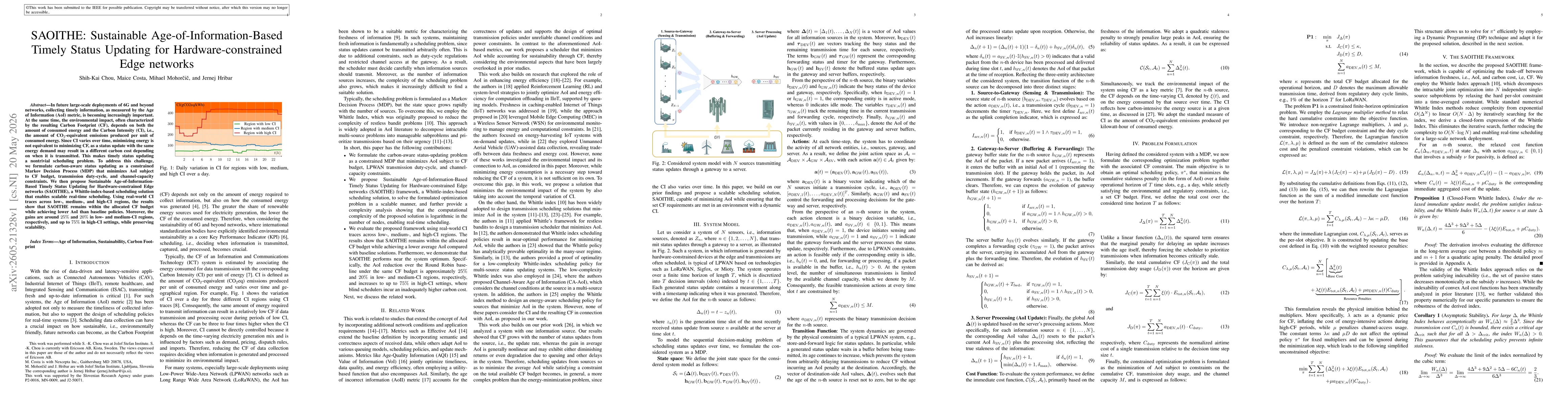 Thumbnail for SAOITHE: Sustainable Age-of-Information-Based Timely Status Updating for Hardware-constrained Edge networks