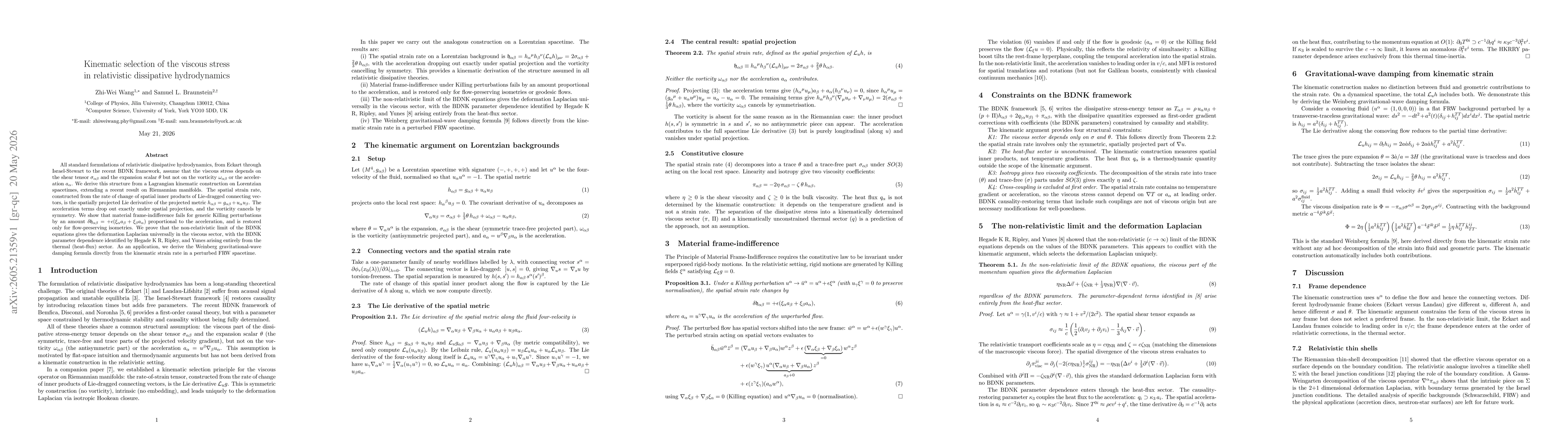 Thumbnail for Kinematic selection of the viscous stress in relativistic dissipative hydrodynamics