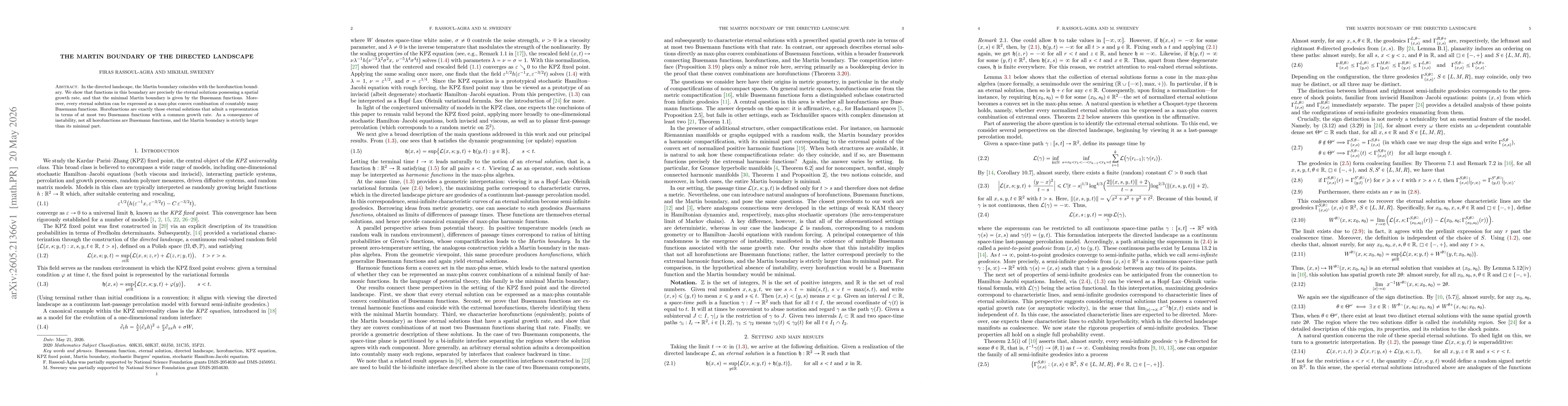 Thumbnail for The Martin boundary of the Directed Landscape