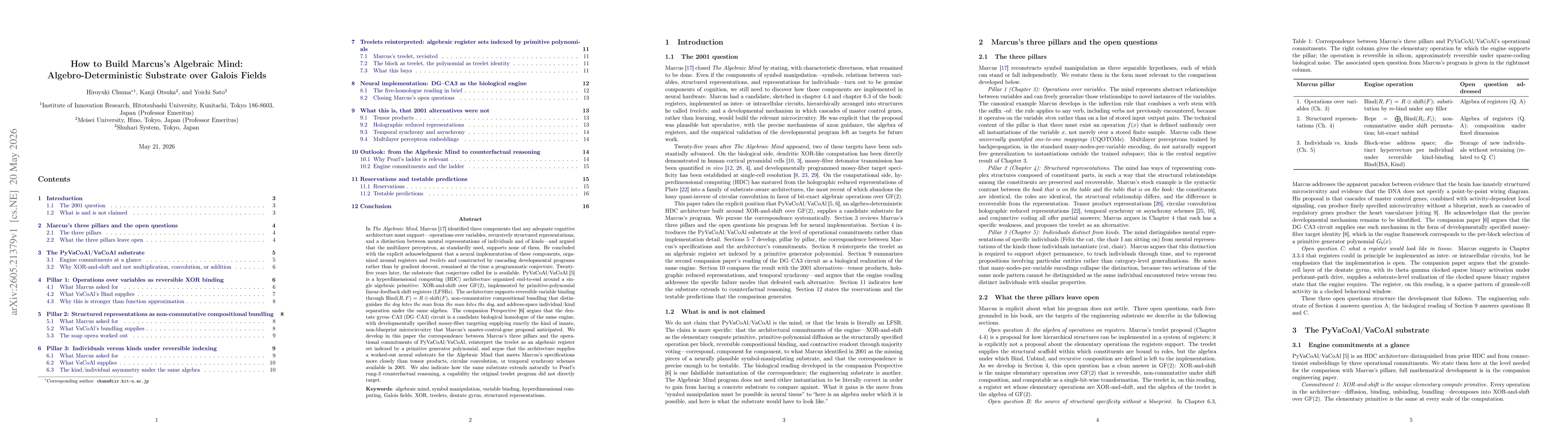 Thumbnail for How to Build Marcus's Algebraic Mind: Algebro-Deterministic Substrate over Galois Fields