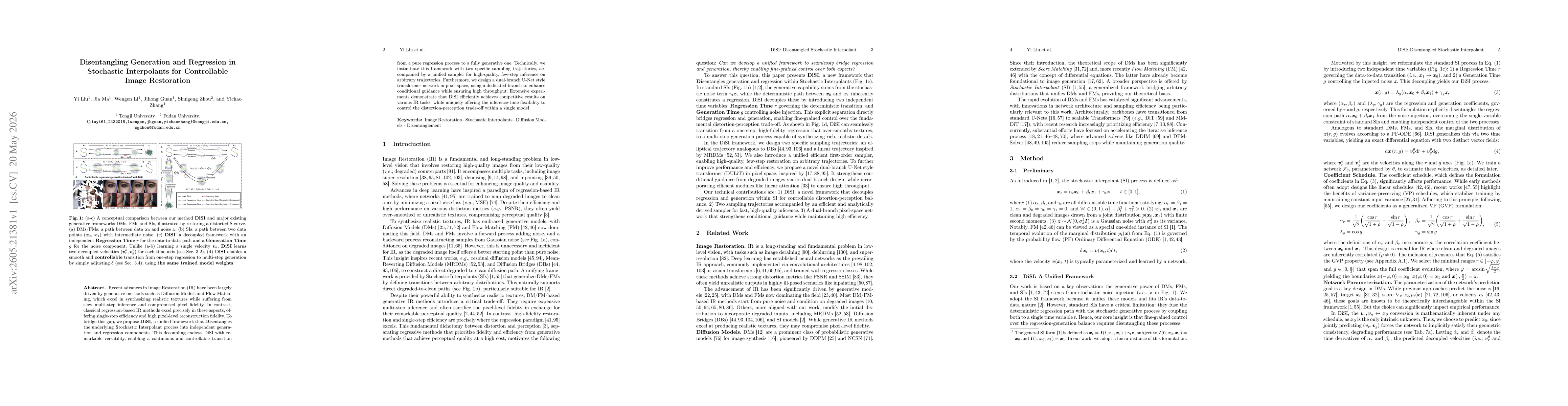 Thumbnail for Disentangling Generation and Regression in Stochastic Interpolants for Controllable Image Restoration