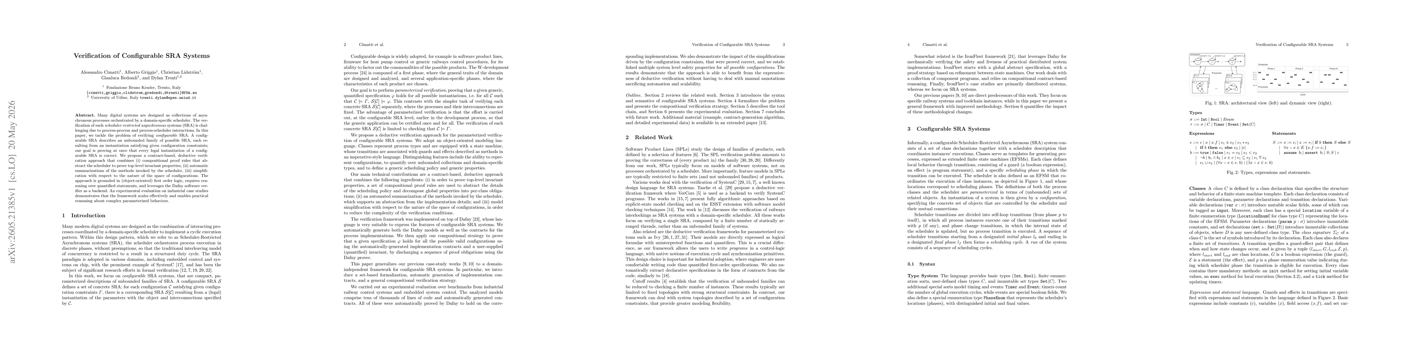 Thumbnail for Verification of Configurable SRA Systems
