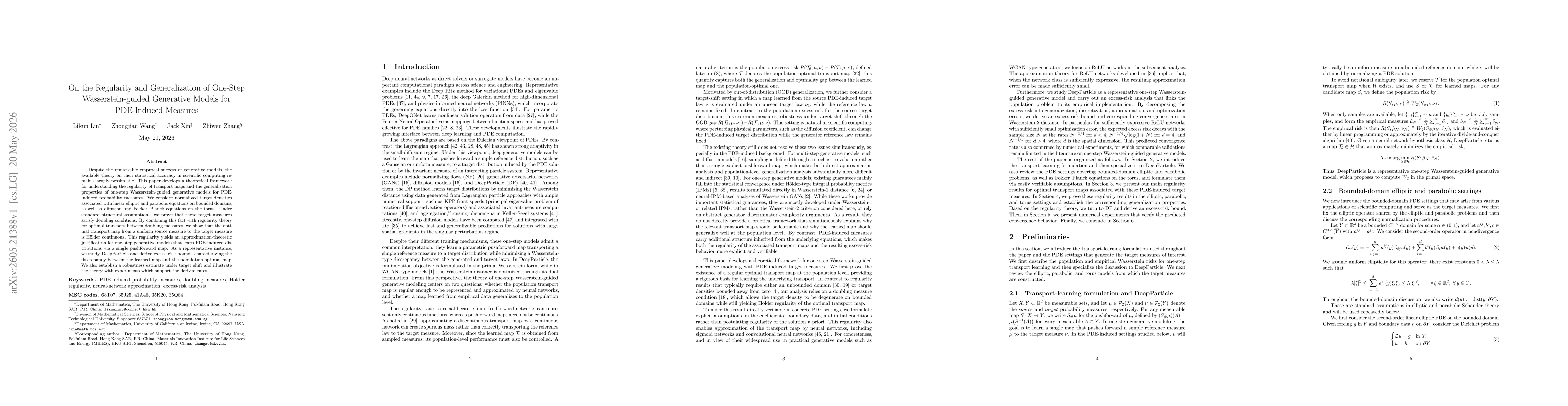Thumbnail for On the Regularity and Generalization of One-Step Wasserstein-guided Generative Models for PDE-Induced Measures