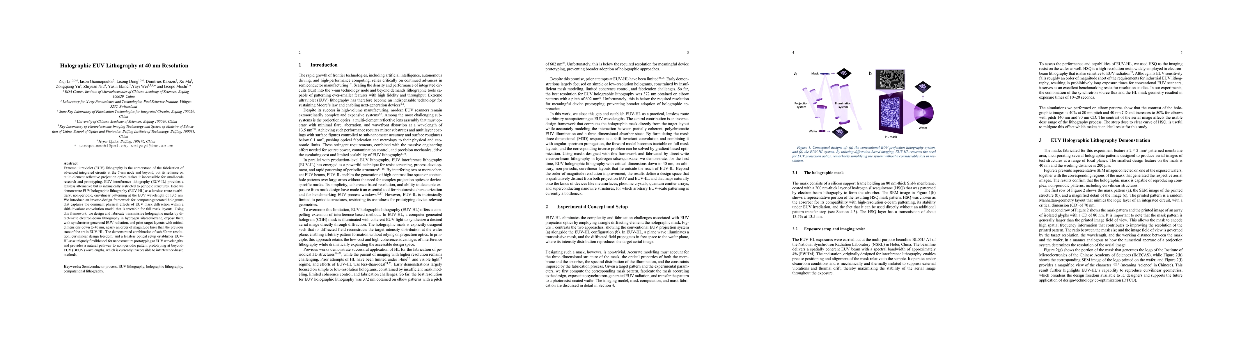 Thumbnail for Holographic EUV Lithography at 40 nm Resolution