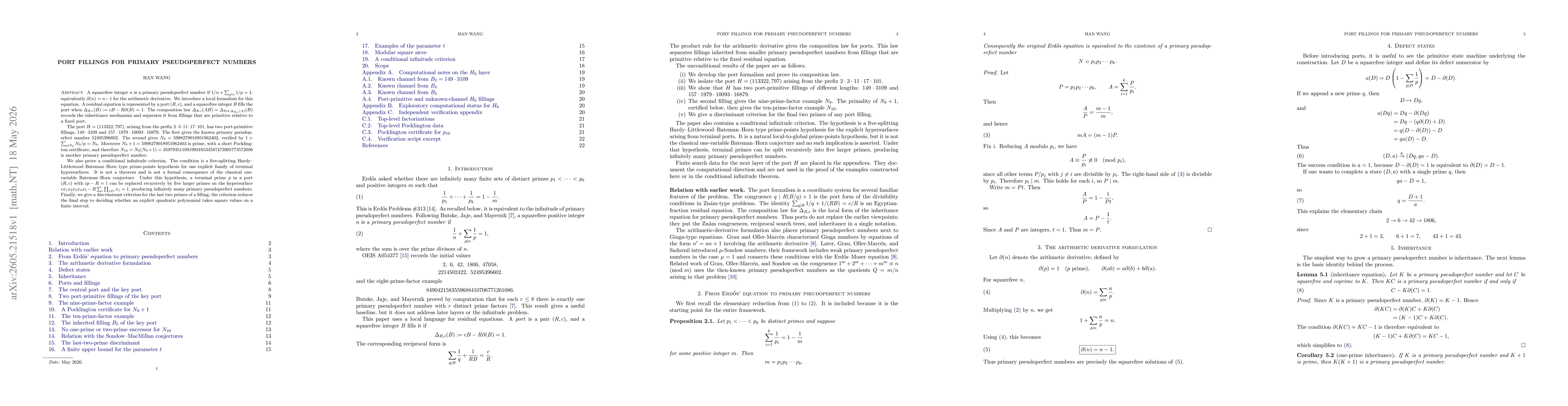Thumbnail for Port Fillings for Primary Pseudoperfect Numbers
