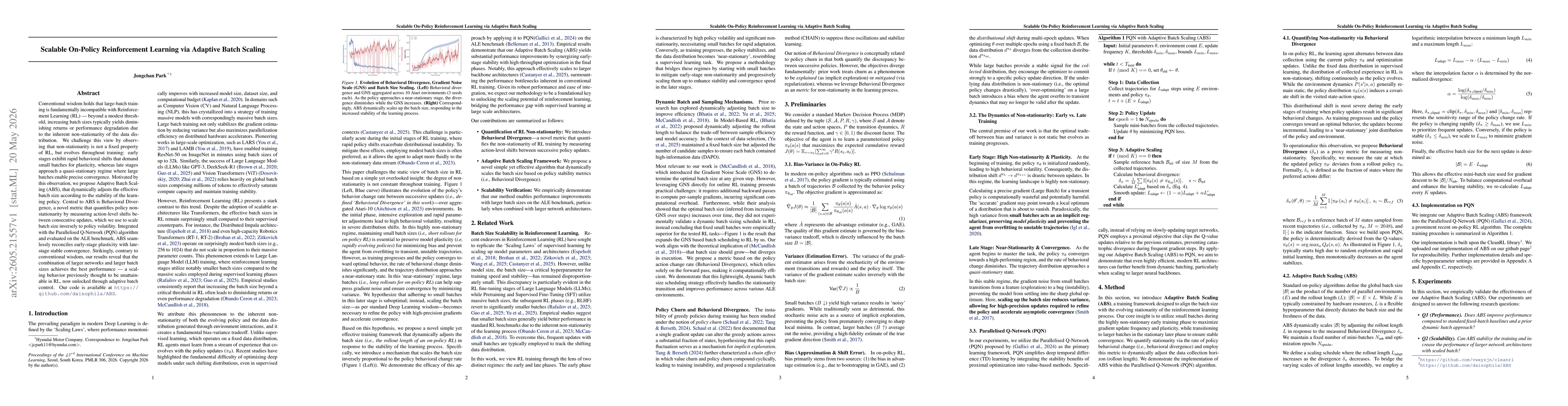 Thumbnail for Scalable On-Policy Reinforcement Learning via Adaptive Batch Scaling