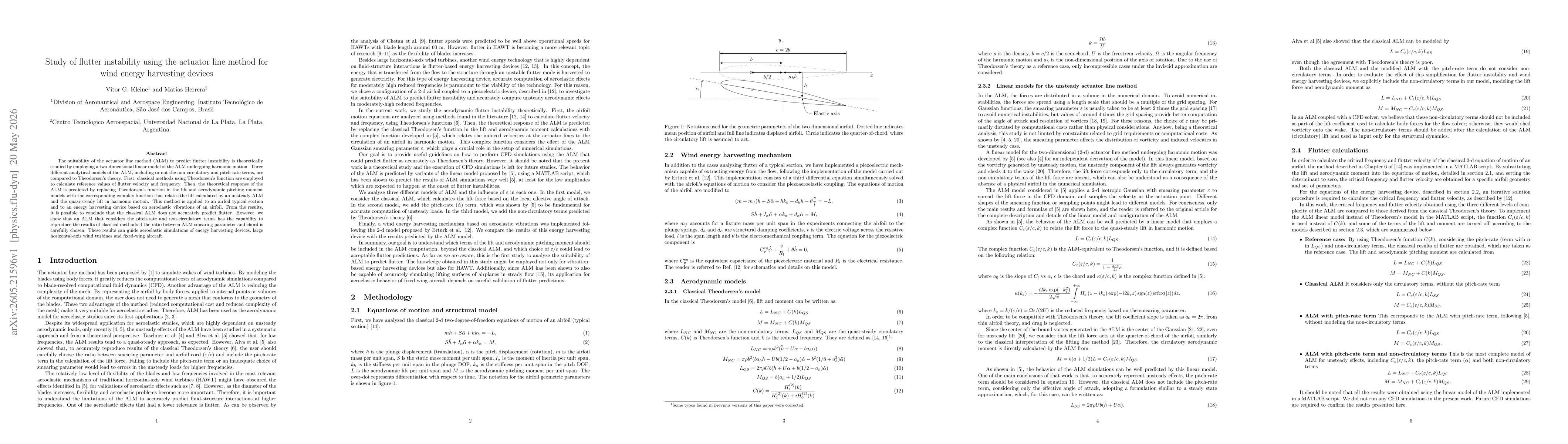 Thumbnail for Study of flutter instability using the actuator line method for wind energy harvesting devices