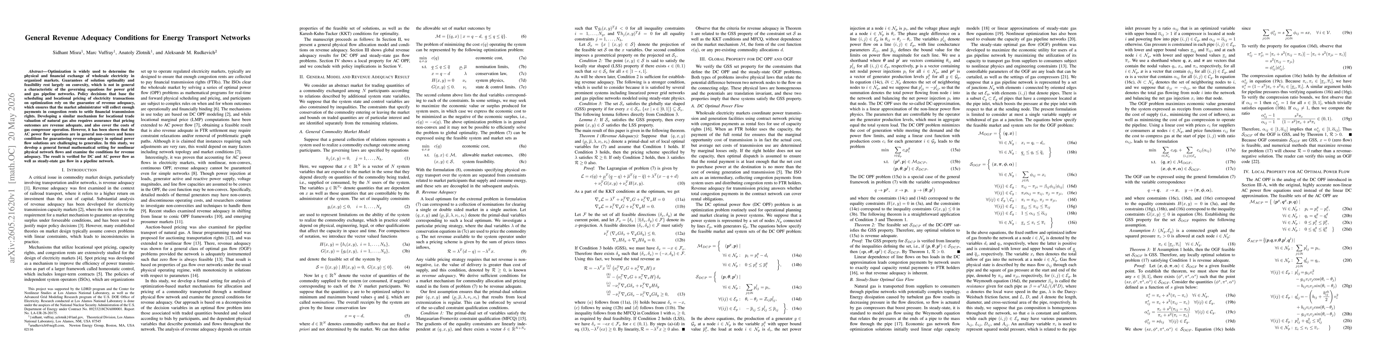 Thumbnail for General Revenue Adequacy Conditions for Energy Transport Networks