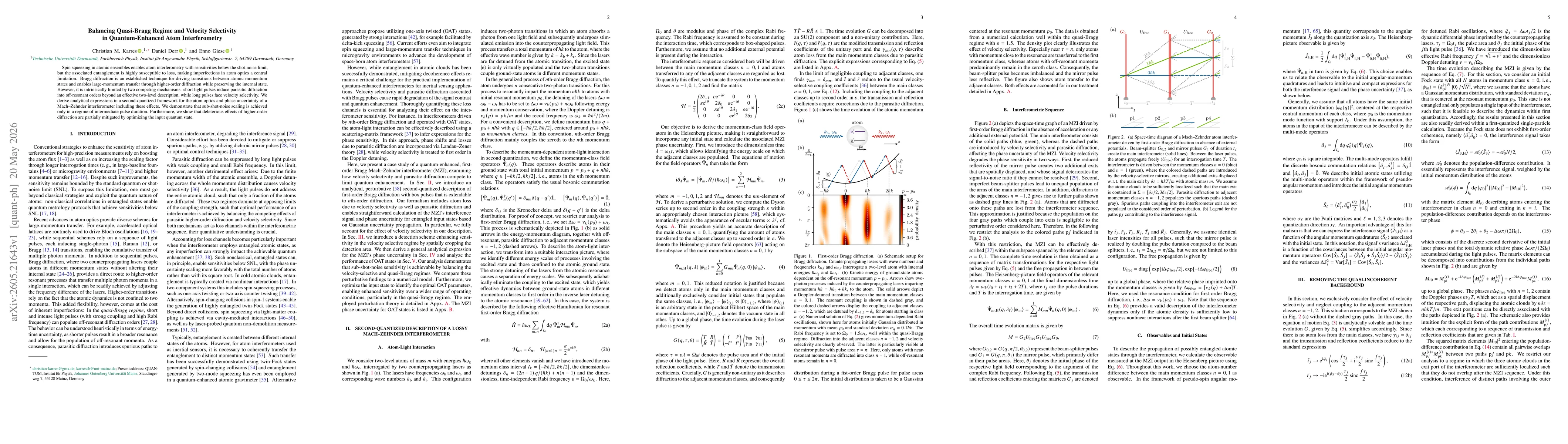 Thumbnail for Balancing Quasi-Bragg Regime and Velocity Selectivity in Quantum-Enhanced Atom Interferometry