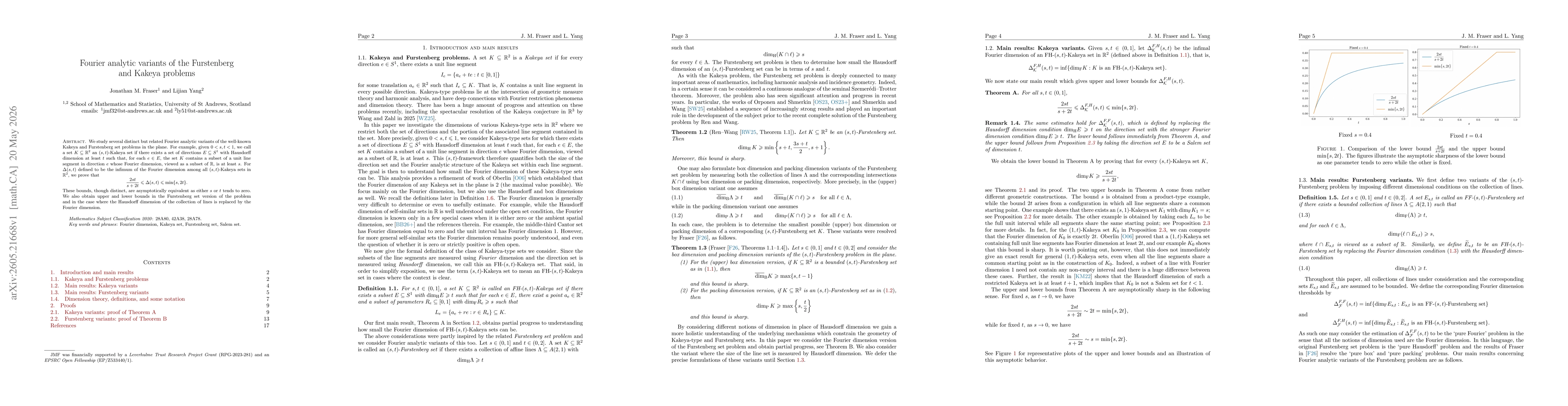 Thumbnail for Fourier analytic variants of the Furstenberg and Kakeya problems