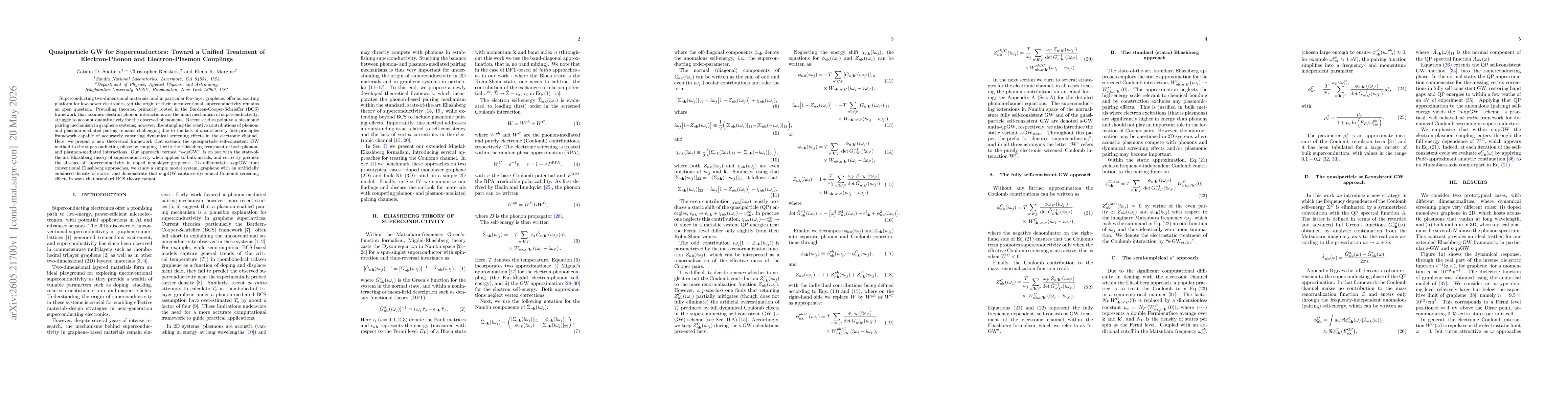 Thumbnail for Quasiparticle GW for Superconductors: Toward a Unified Treatment of Electron-Phonon and Electron-Plasmon Couplings