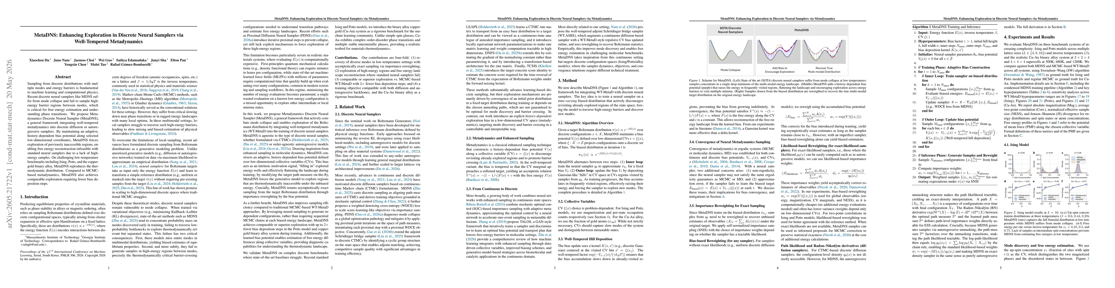 Thumbnail for MetaDNS: Enhancing Exploration in Discrete Neural Samplers via Well-Tempered Metadynamics