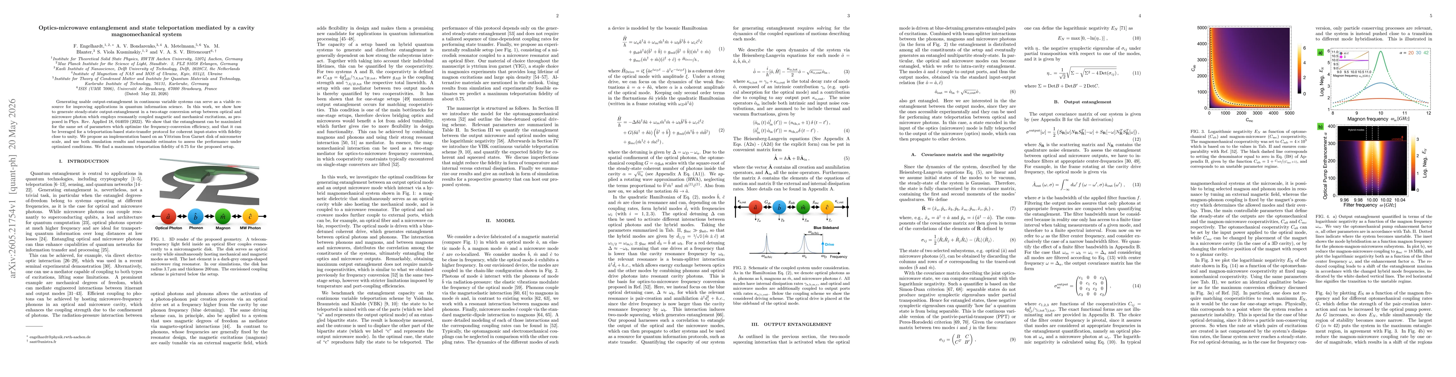 Thumbnail for Optics-microwave entanglement and state teleportation mediated by a cavity magnomechanical system