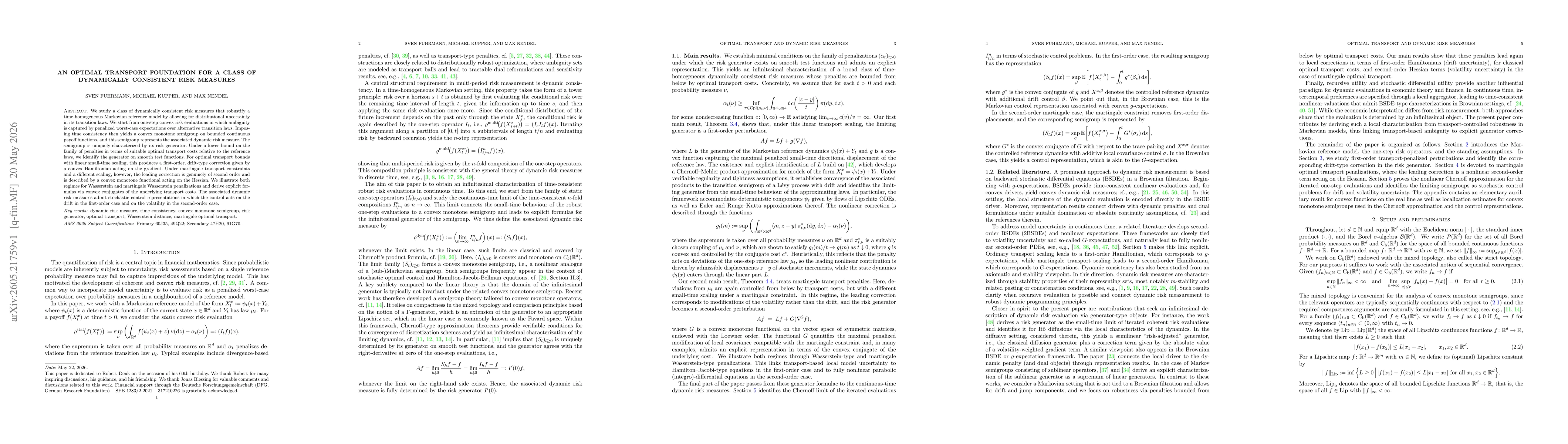 Thumbnail for An optimal transport foundation for a class of dynamically consistent risk measures