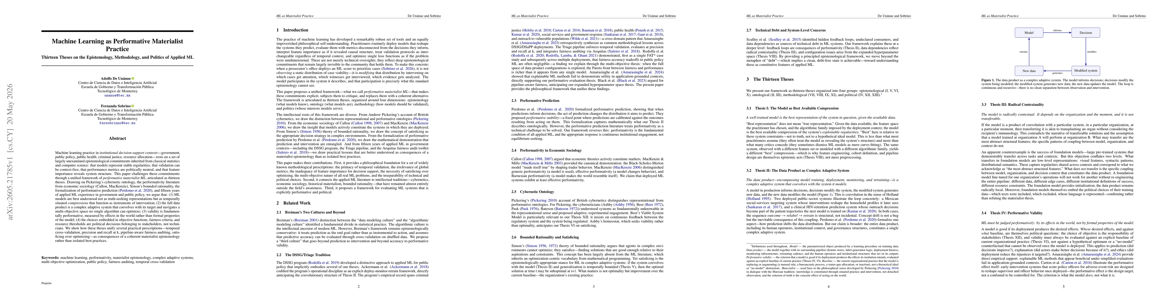 Thumbnail for Machine Learning as Performative Materialist Practice: Thirteen Theses on the Epistemology, Methodology, and Politics of Applied ML