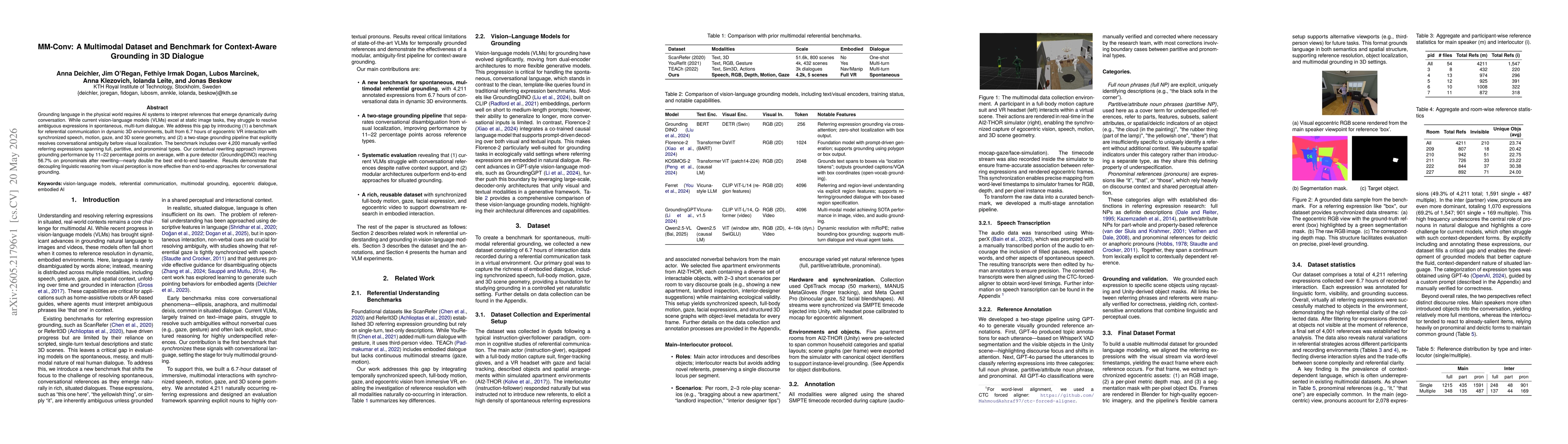 Thumbnail for MM-Conv: A Multimodal Dataset and Benchmark for Context-Aware Grounding in 3D Dialogue