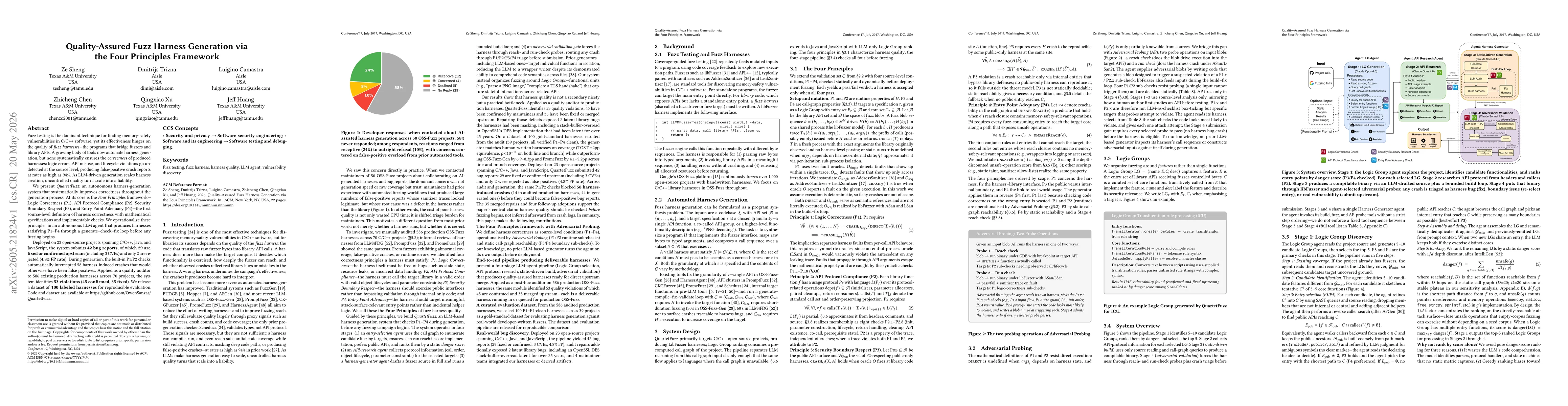 Thumbnail for Quality-Assured Fuzz Harness Generation via the Four Principles Framework