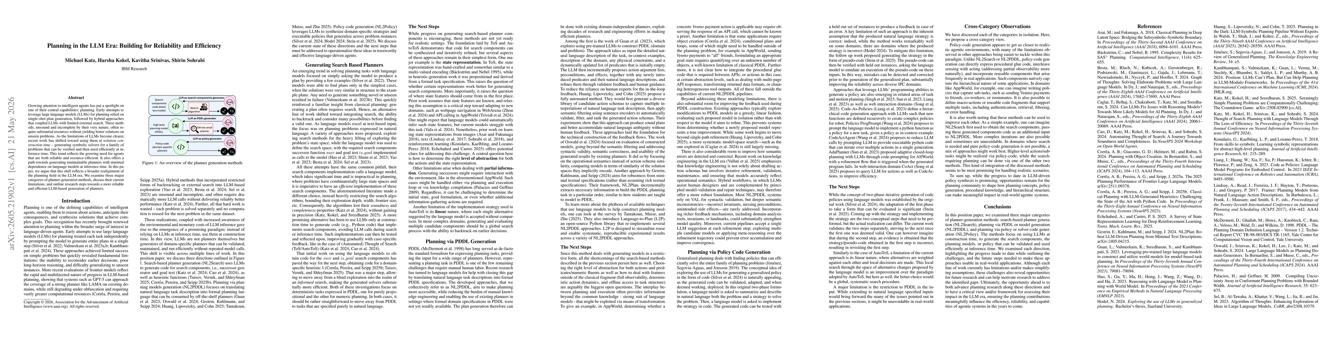 Thumbnail for Planning in the LLM Era: Building for Reliability and Efficiency