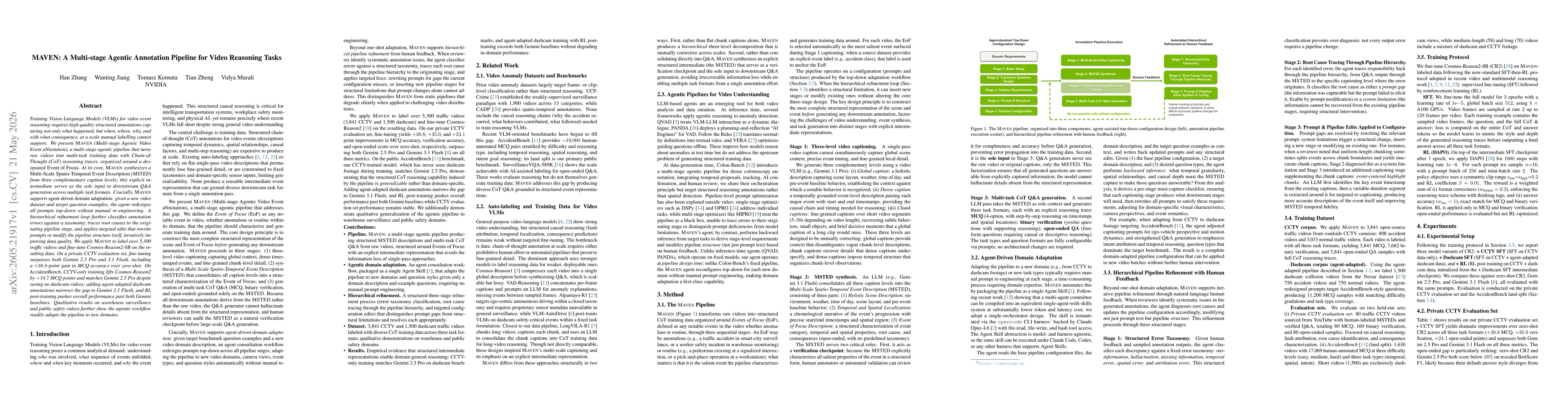 Thumbnail for MAVEN: A Multi-stage Agentic Annotation Pipeline for Video Reasoning Tasks