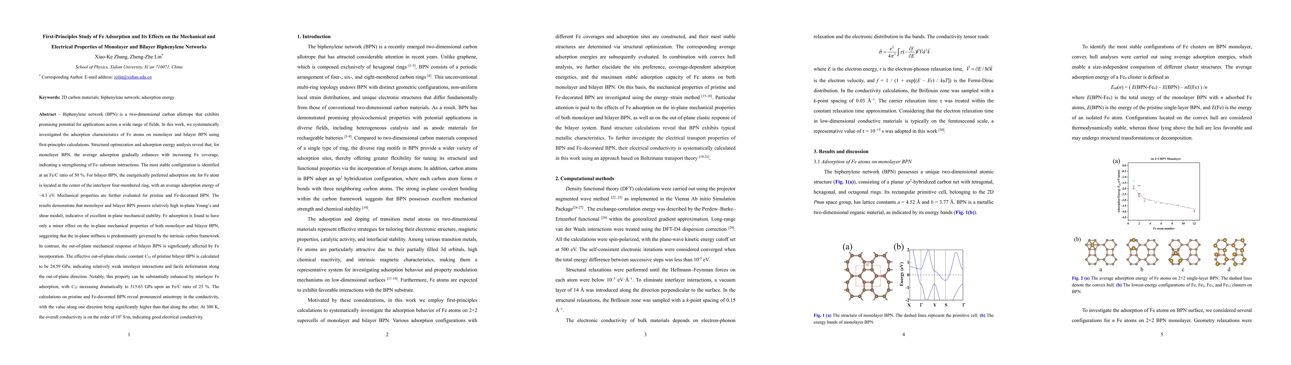 Thumbnail for First-Principles Study of Fe Adsorption and Its Effects on the Mechanical and Electrical Properties of Monolayer and Bilayer Biphenylene Networks