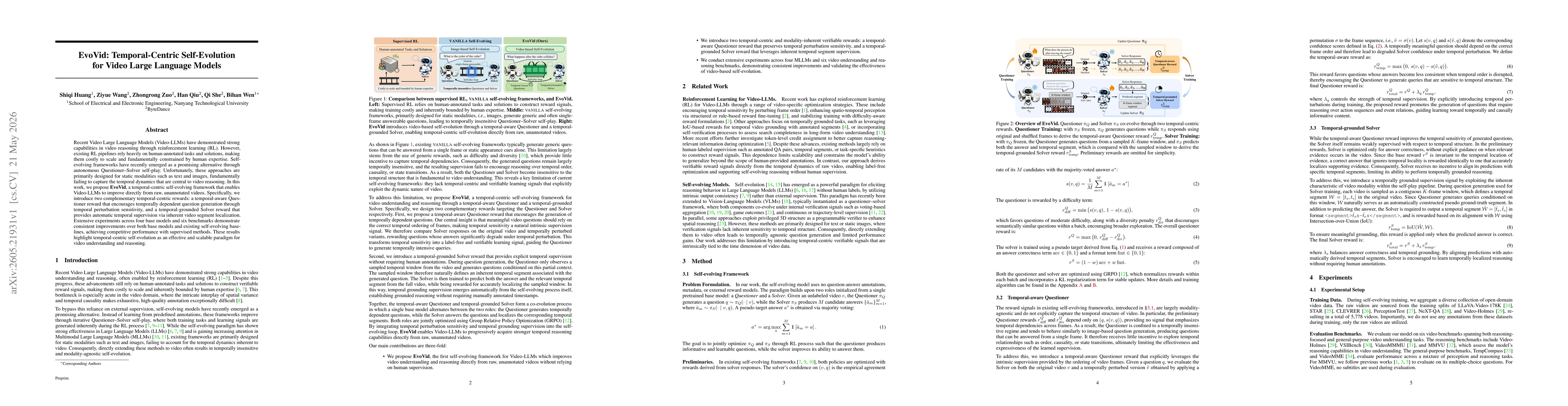 Thumbnail for EvoVid: Temporal-Centric Self-Evolution for Video Large Language Models