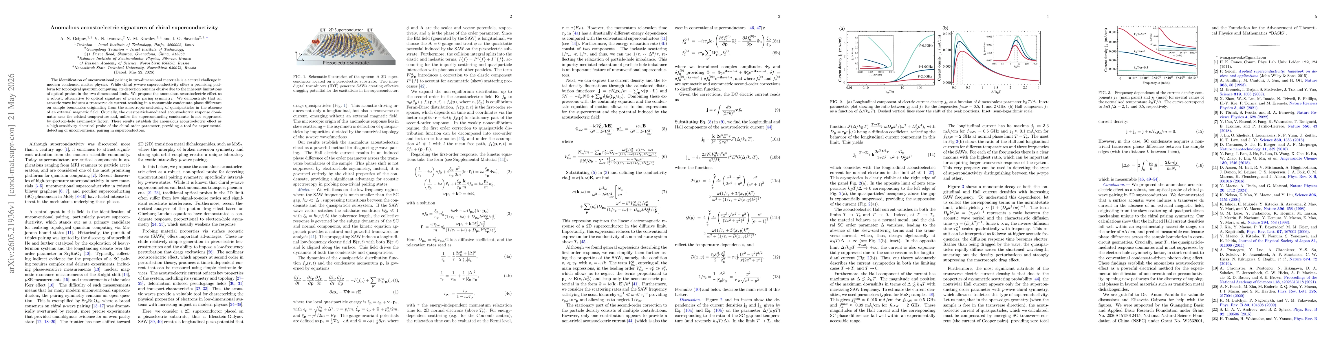 Thumbnail for Anomalous acoustoelectric signatures of chiral superconductivity