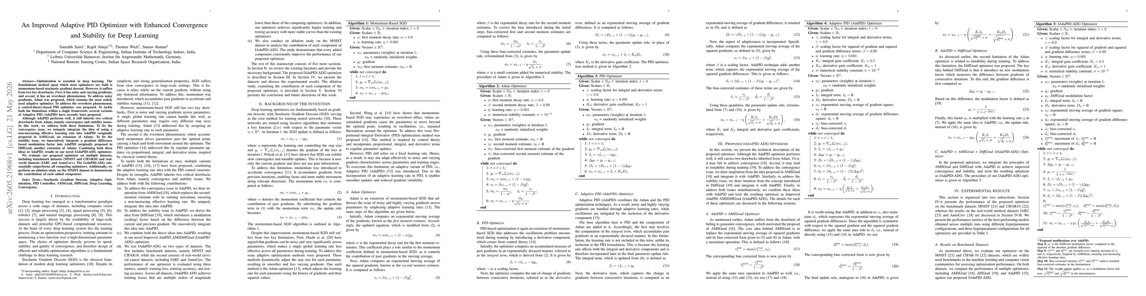 Thumbnail for An Improved Adaptive PID Optimizer with Enhanced Convergence and Stability for Deep Learning