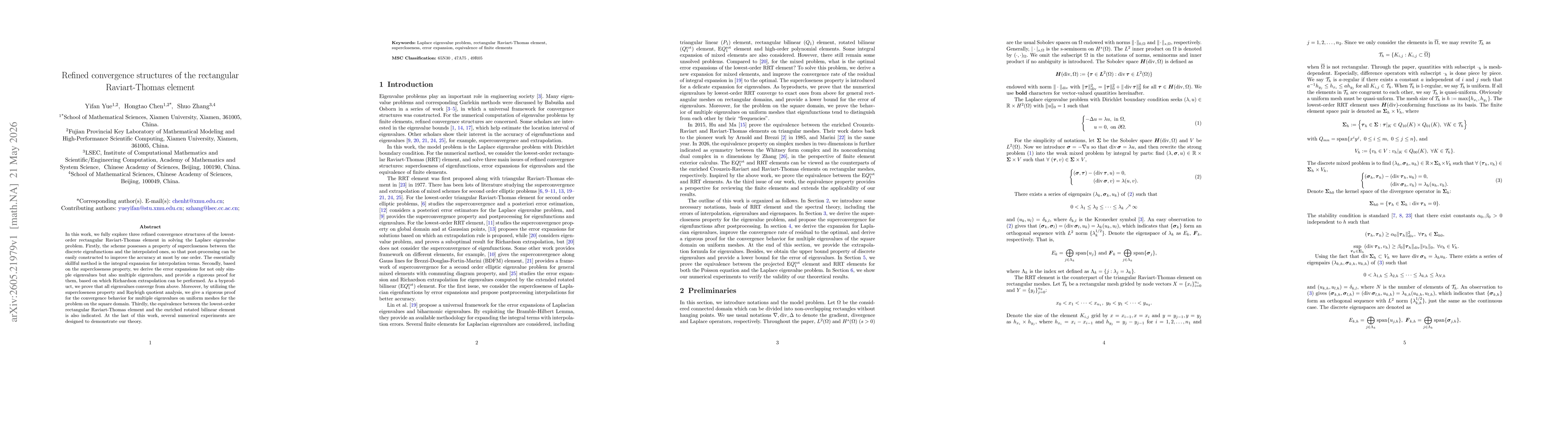 Thumbnail for Refined convergence structures of the rectangular Raviart-Thomas element