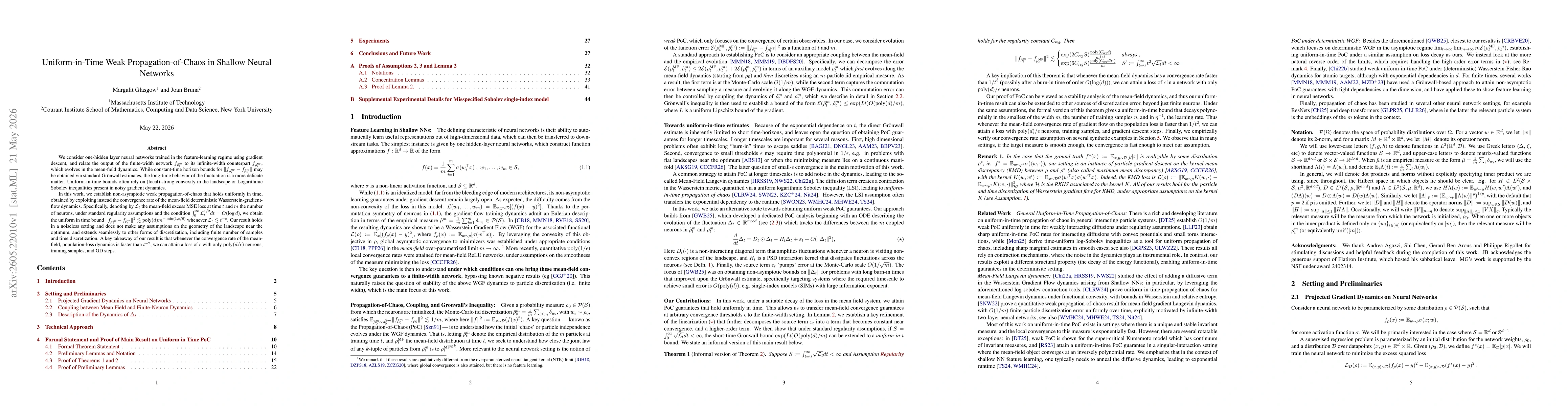 Thumbnail for Uniform-in-Time Weak Propagation-of-Chaos in Shallow Neural Networks