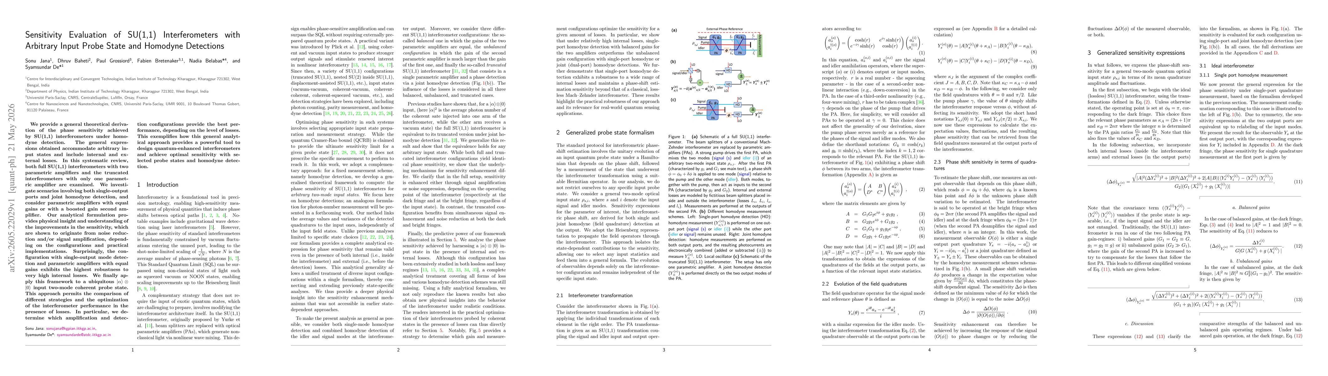Thumbnail for Sensitivity Evaluation of SU(1,1) Interferometers with Arbitrary Input Probe State and Homodyne Detections