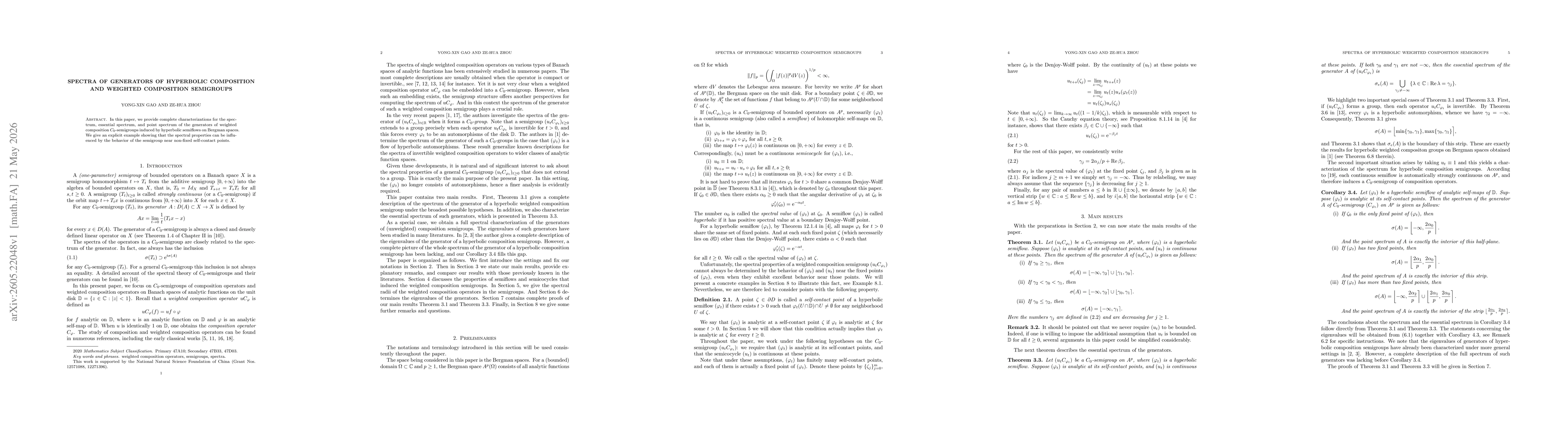 Thumbnail for Spectra of generators of hyperbolic composition and weighted composition semigroups