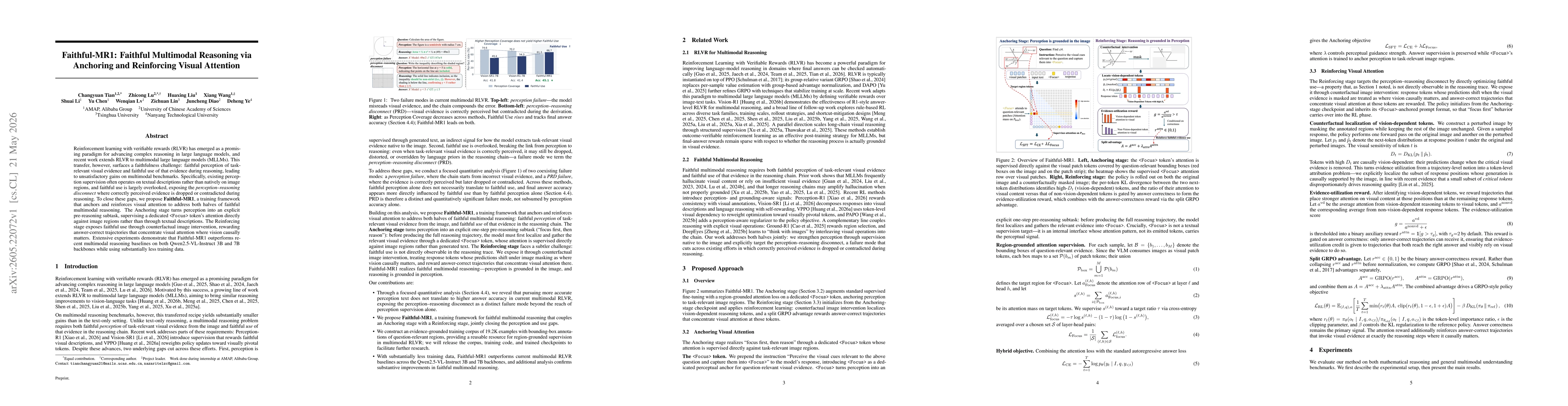 Thumbnail for Faithful-MR1: Faithful Multimodal Reasoning via Anchoring and Reinforcing Visual Attention