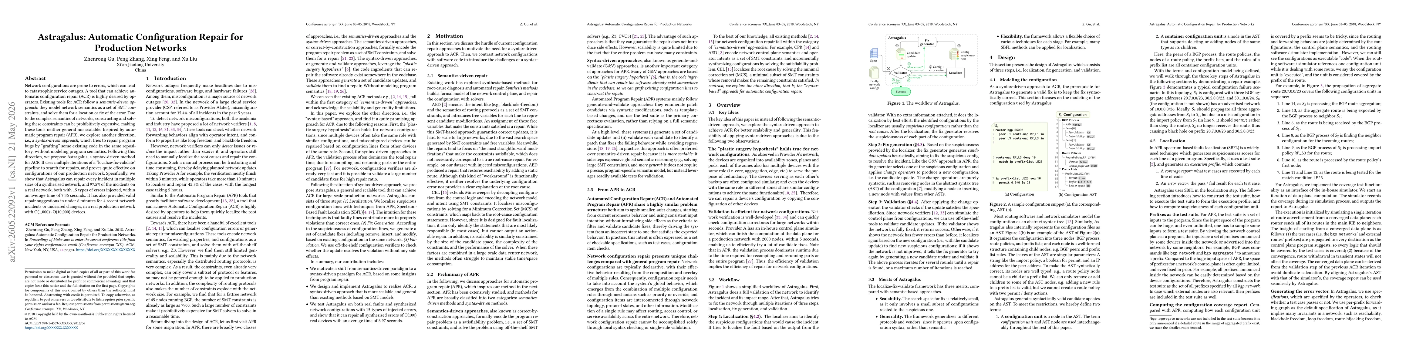 Thumbnail for Astragalus: Automatic Configuration Repair for Production Networks