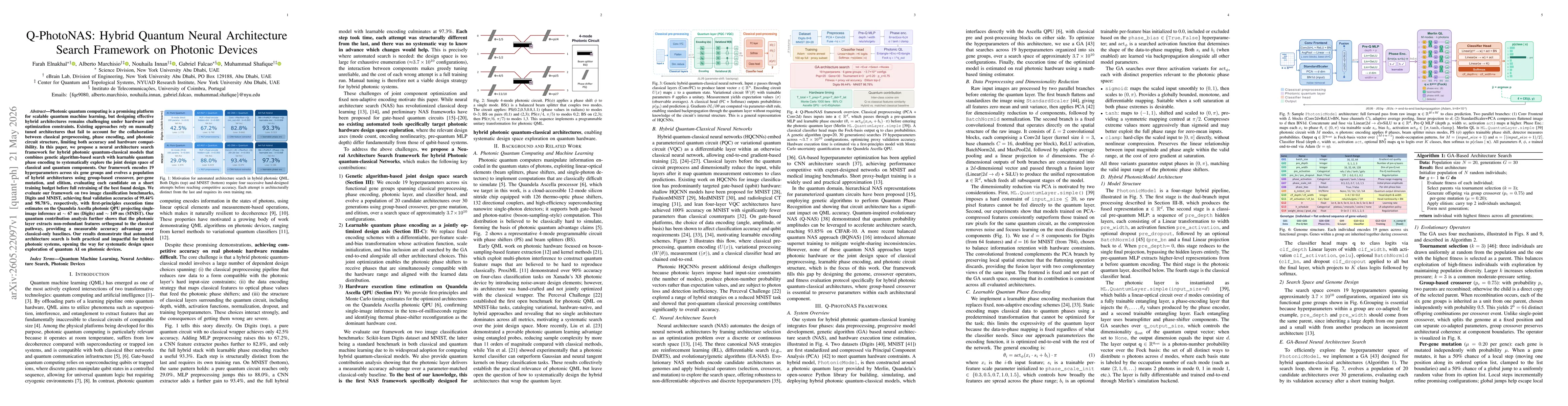 Thumbnail for Q-PhotoNAS: Hybrid Quantum Neural Architecture Search Framework on Photonic Devices