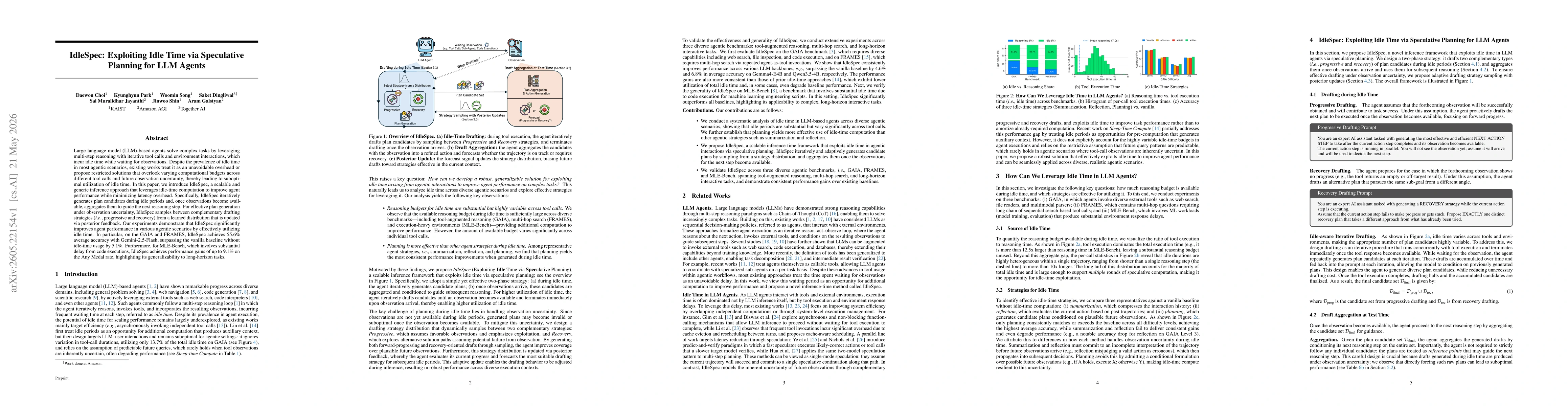 Thumbnail for IdleSpec: Exploiting Idle Time via Speculative Planning for LLM Agents