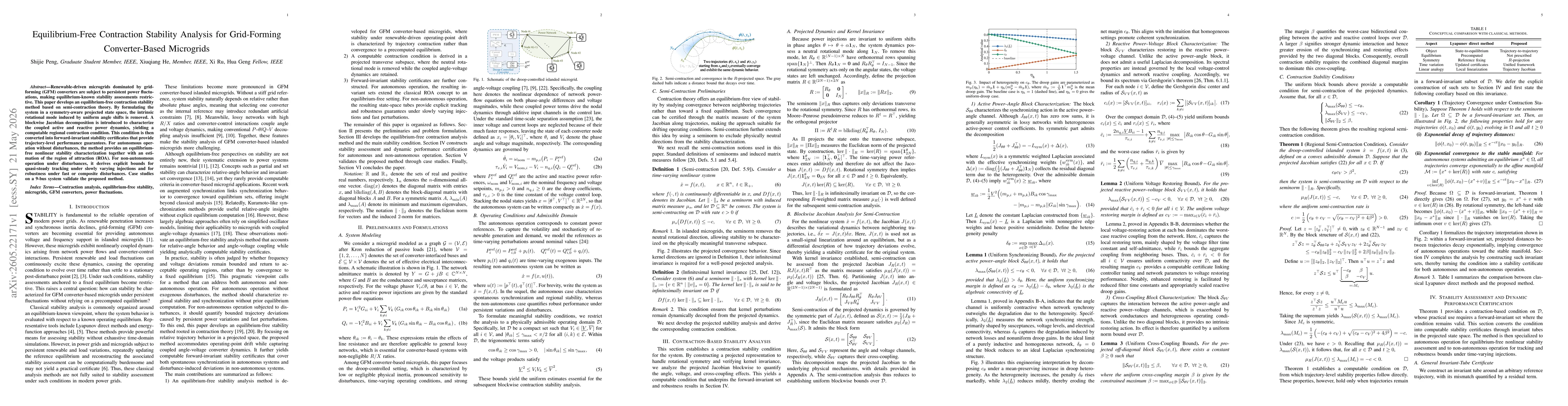 Thumbnail for Equilibrium-Free Contraction Stability Analysis for Grid-Forming Converter-Based Microgrids