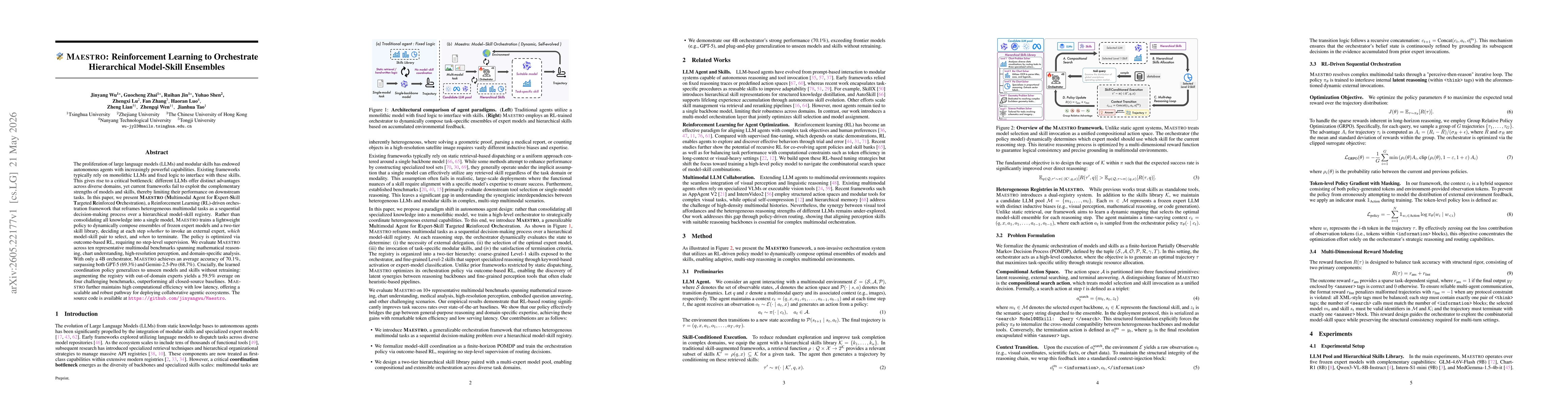 Thumbnail for Maestro: Reinforcement Learning to Orchestrate Hierarchical Model-Skill Ensembles
