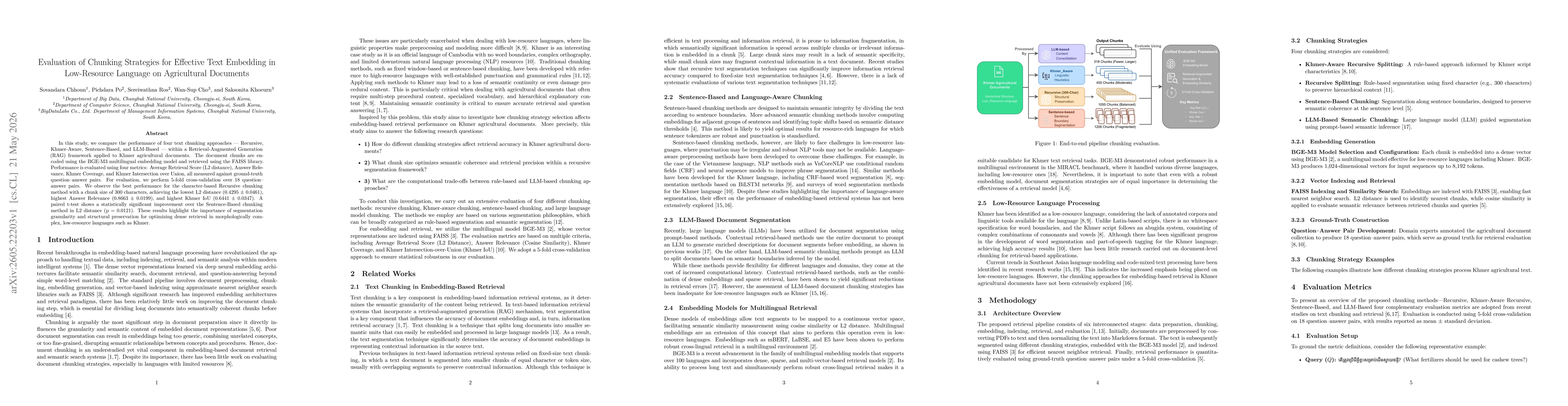 Thumbnail for Evaluation of Chunking Strategies for Effective Text Embedding in Low-Resource Language on Agricultural Documents