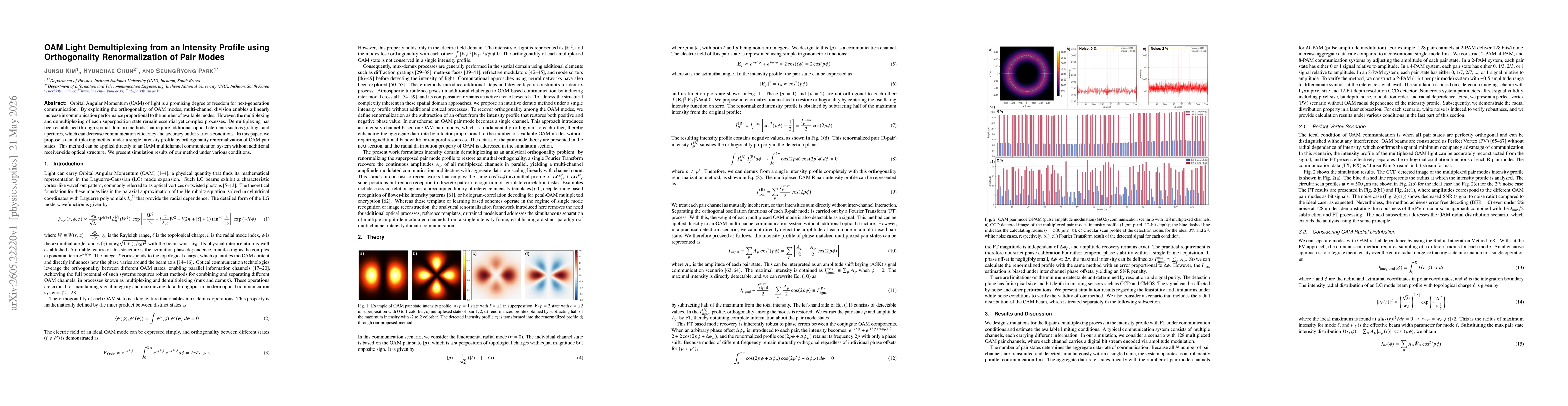 Thumbnail for OAM Light Demultiplexing from an Intensity Profile using Orthogonality Renormalization of Pair Modes