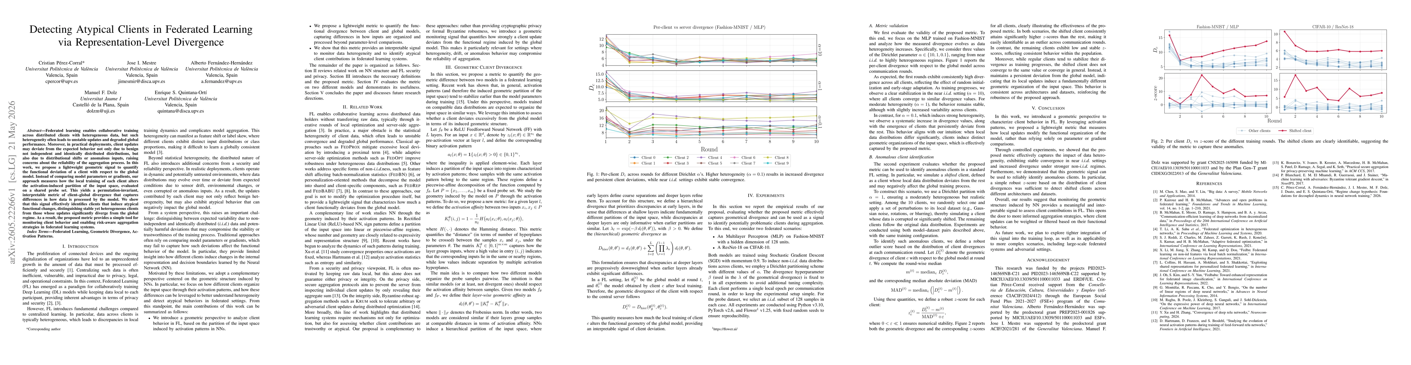 Thumbnail for Detecting Atypical Clients in Federated Learning via Representation-Level Divergence