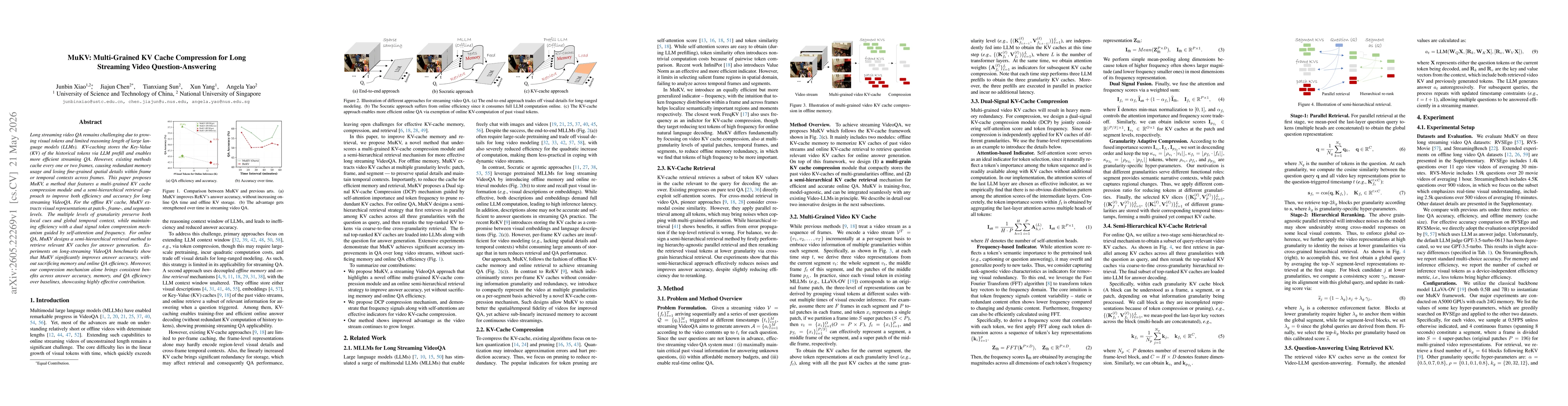 Thumbnail for MuKV: Multi-Grained KV Cache Compression for Long Streaming Video Question-Answering