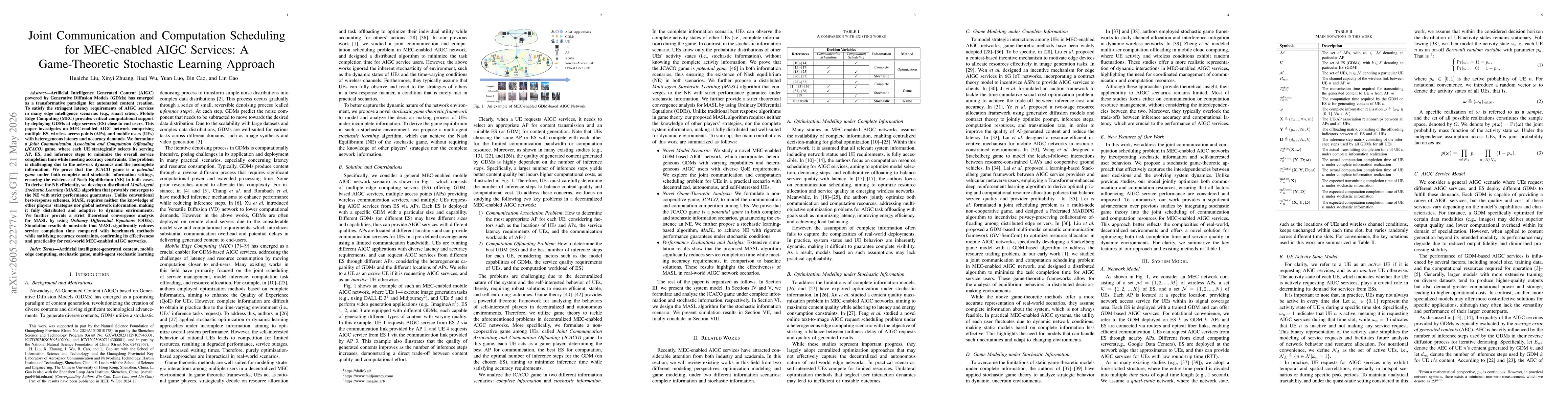 Thumbnail for Joint Communication and Computation Scheduling for MEC-enabled AIGC Services: A Game-Theoretic Stochastic Learning Approach