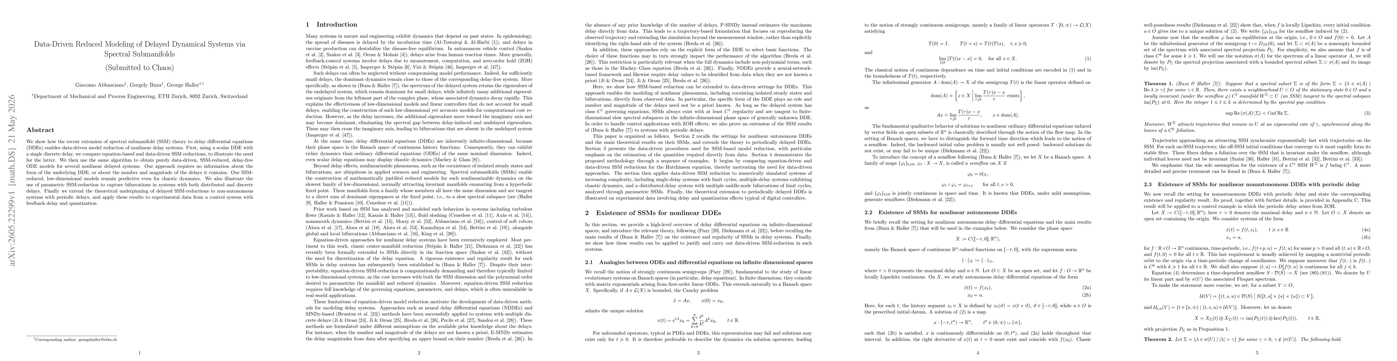 Thumbnail for Data-Driven Reduced Modeling of Delayed Dynamical Systems via Spectral Submanifolds